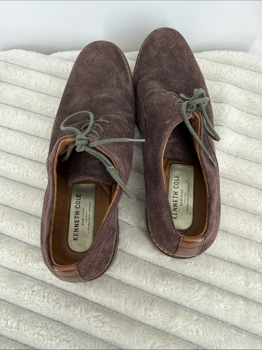 Kenneth Cole NY Winston Suede Derby Lace Up shoes Sz 7.5
